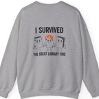 I Survived The Great Library Back Print Sweatshirt - Sport Grey back