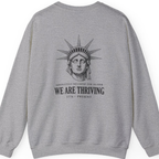 Lady Liberty We Are Thriving Back Print Sweatshirt - Sport Grey back