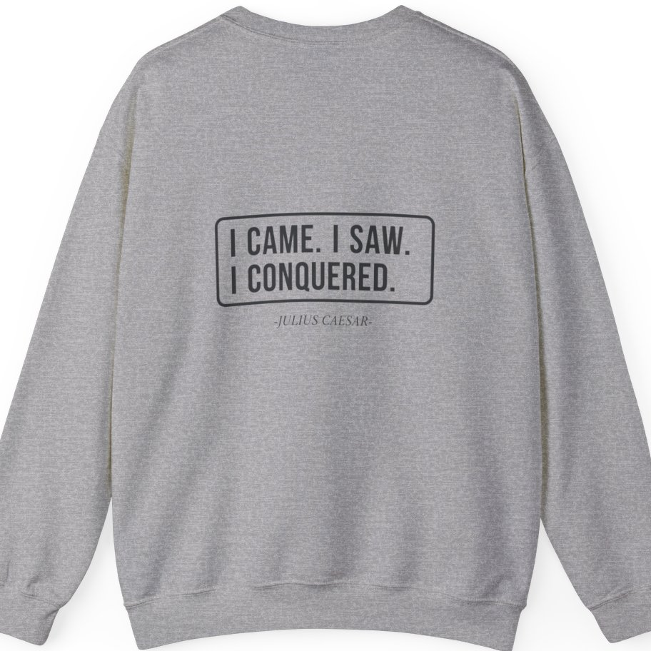I Came I Saw I Back Print Sweatshirt - Sport Grey back