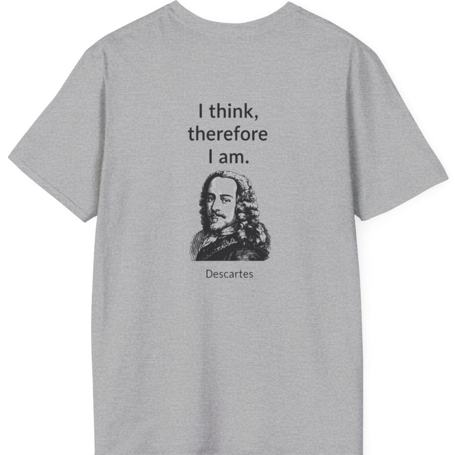 Cogito Ergo Sum Back Print T-Shirt - Sport Grey back