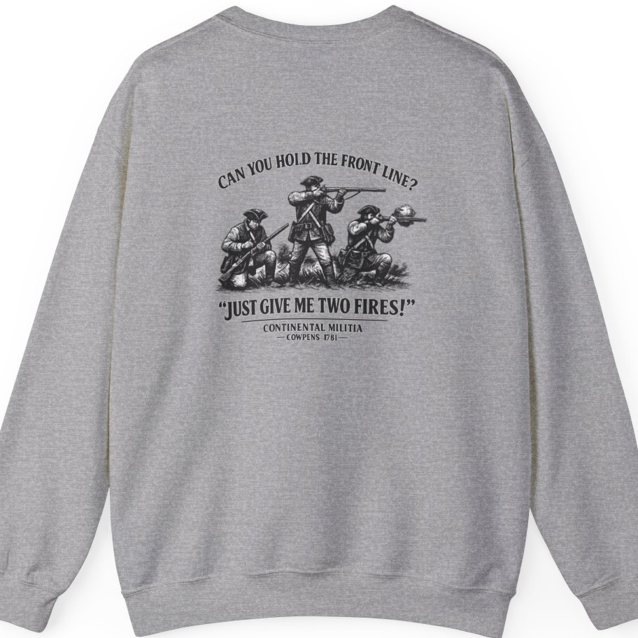 Continental Militia Two Fires Cowpens Back Print Sweatshirt - Sport Grey back