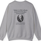 Madison Constitution Deadline Back Print Sweatshirt - Sport Grey back