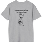 Time Travel Paradox Back Print T-Shirt - Sport Grey back