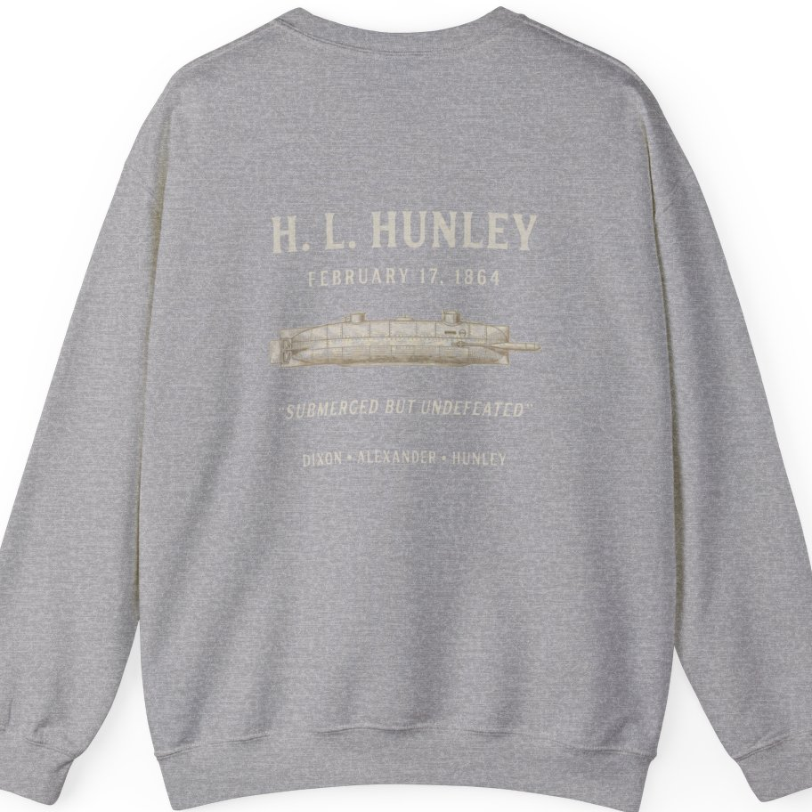 Css Hunley Submarine Memorial Back Print Sweatshirt - Sport Grey back