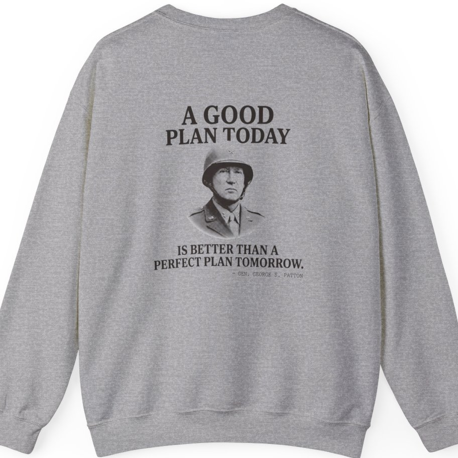 Patton Good Plan Back Print Sweatshirt - Sport Grey back