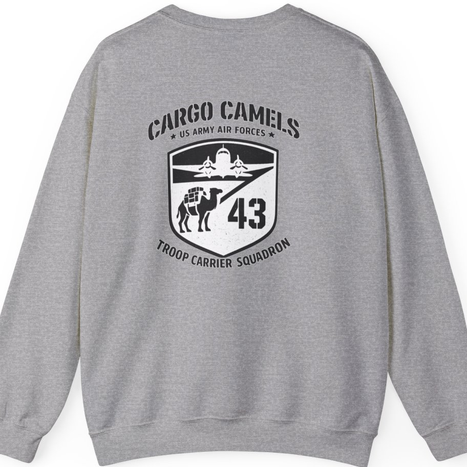 Cargo Camels WWII Usaaf Troop Back Print Sweatshirt - Sport Grey back