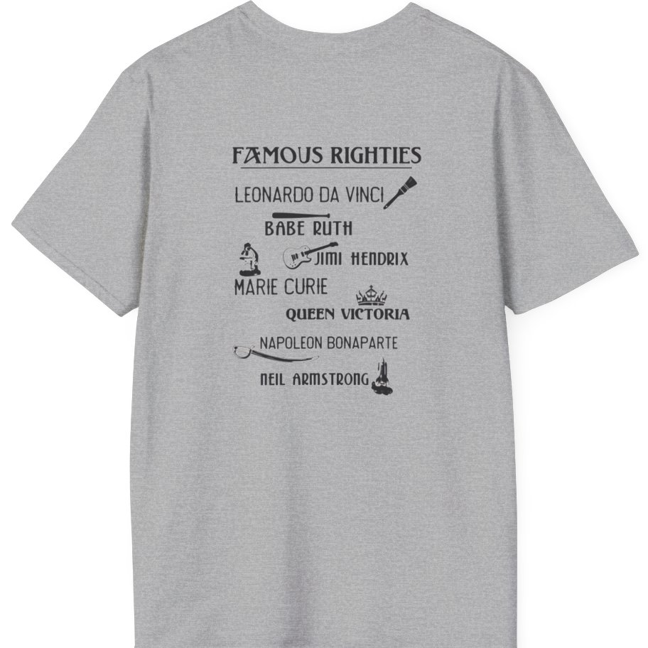 Famous Righties Back Print T-Shirt - Sport Grey back