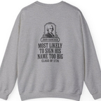 John Hancock Signature Superlative Back Print Sweatshirt - Sport Grey back
