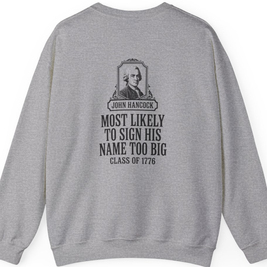 John Hancock Signature Superlative Back Print Sweatshirt - Sport Grey back
