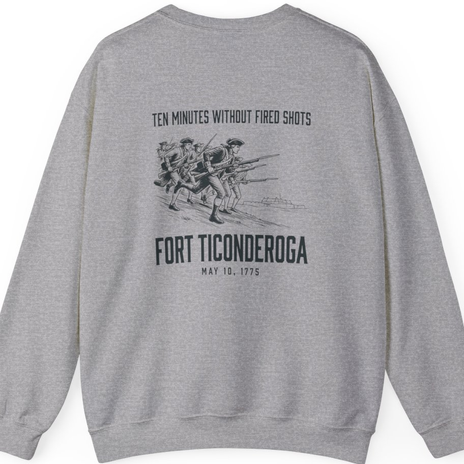 Fort Ticonderoga Ten Minutes Back Print Sweatshirt - Sport Grey back