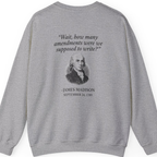 Madison Bill of Rights Deadline Back Print Sweatshirt - Sport Grey back