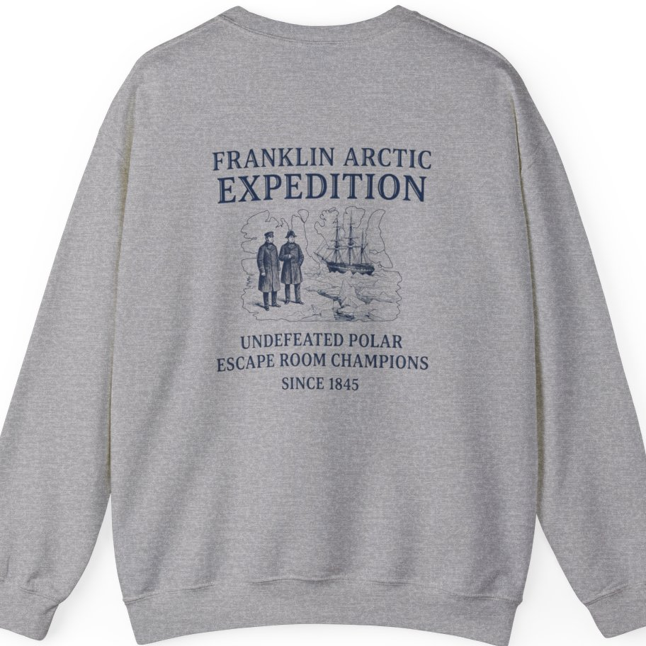 Franklin Arctic Expedition Escape Room Back Print Sweatshirt - Sport Grey back