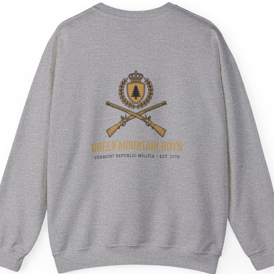 Green Mountain Boys Crest Back Print Sweatshirt - Sport Grey back