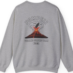 Pompeii Volcano Surfing Team Back Print Sweatshirt - Sport Grey back