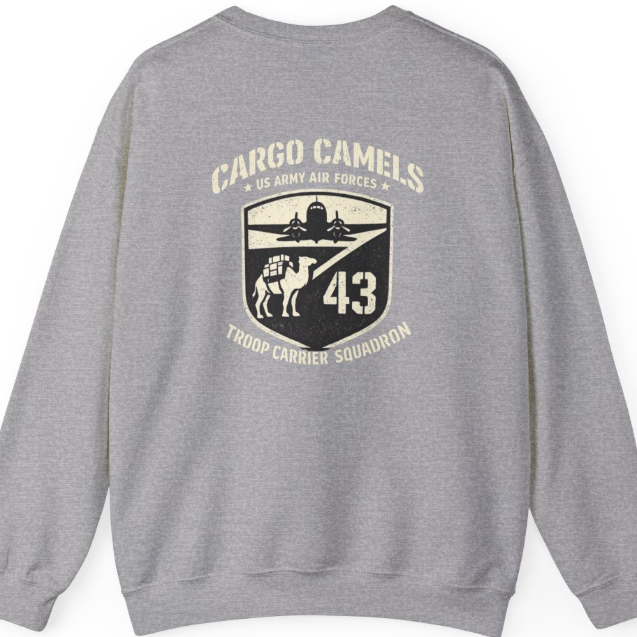 Cargo Camels WWII Usaaf Troop Back Print Sweatshirt - Sport Grey back