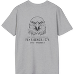 Stressed Eagle Fine Since Back Print T-Shirt - Sport Grey back