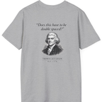 Thomas Jefferson Procrastination Double Spaced Back Print T-Shirt - Sport Grey back