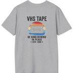 Vhs Tape Memorial Back Print T-Shirt - Sport Grey back