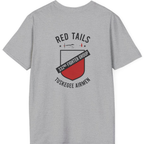 Red Tails 332nd Fighter Group Back Print T-Shirt - Sport Grey back