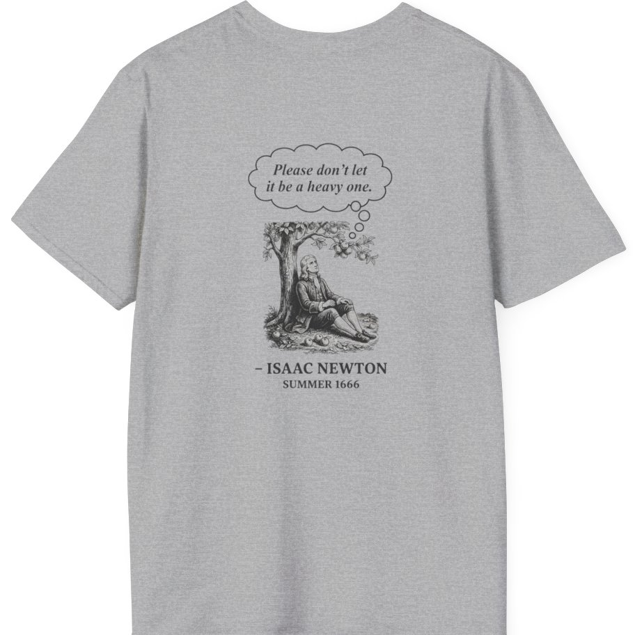 Newton Gravity Anxiety Back Print T-Shirt - Sport Grey back