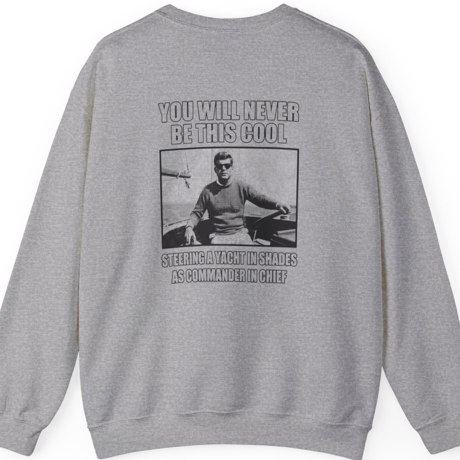 Jfk Yacht Sunglasses Flex Back Print Sweatshirt - Sport Grey back