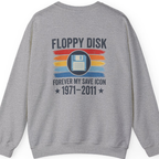 Floppy Disk Memorial Back Print Sweatshirt - Sport Grey back