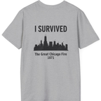 I Survived The Great Chicago Back Print T-Shirt - Sport Grey back