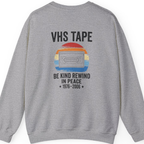 Vhs Tape Memorial Back Print Sweatshirt - Sport Grey back