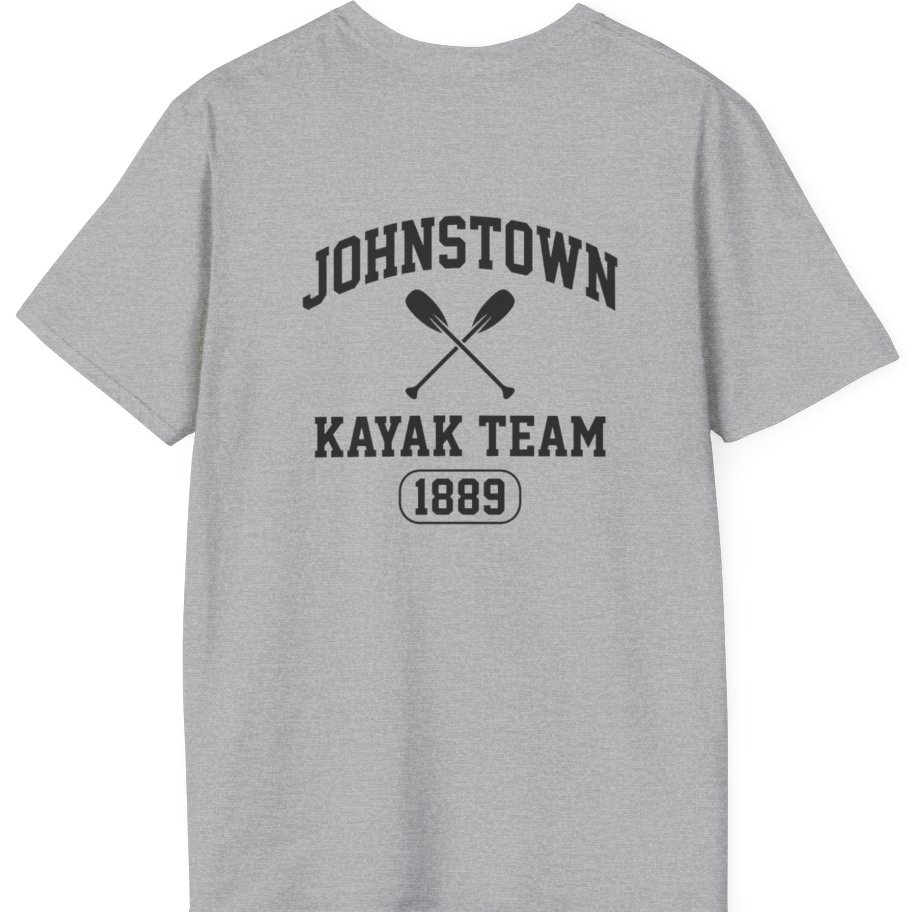 Johnstown Kayak Team Back Print T-Shirt - Sport Grey back
