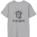 Lady Liberty We Are Thriving Back Print T-Shirt - Sport Grey back