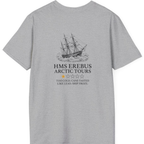 Hms Erebus Arctic Tours Back Print T-Shirt - Sport Grey back