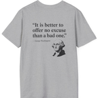 George Washington No Excuse Back Print T-Shirt - Sport Grey back