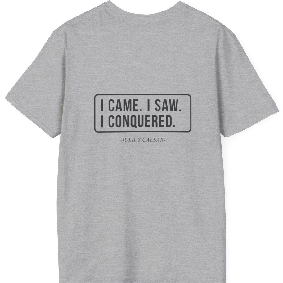 I Came I Saw I Back Print T-Shirt - Sport Grey back