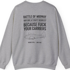 Battle of Midway Back Print Sweatshirt - Sport Grey back
