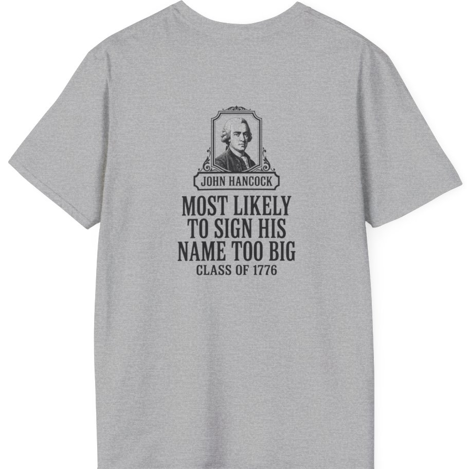 John Hancock Signature Superlative Back Print T-Shirt - Sport Grey back