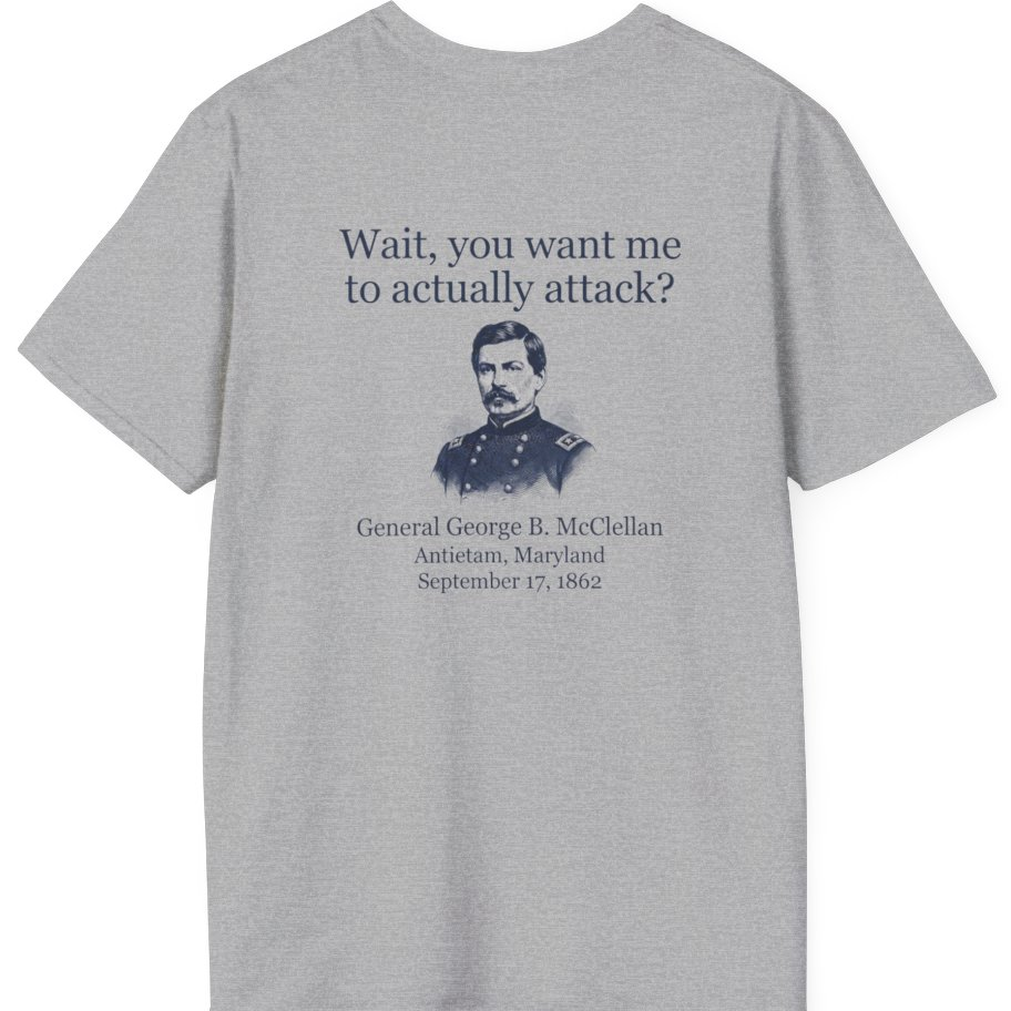 Mcclellan Antietam Attack Back Print T-Shirt - Sport Grey back