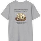 Dead Mans Hand Poker Back Print T-Shirt - Sport Grey back
