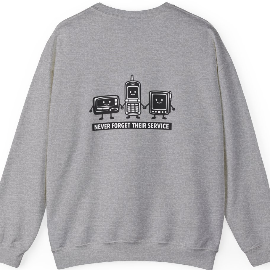 Never Forget Their Service Obsolete Back Print Sweatshirt - Sport Grey back