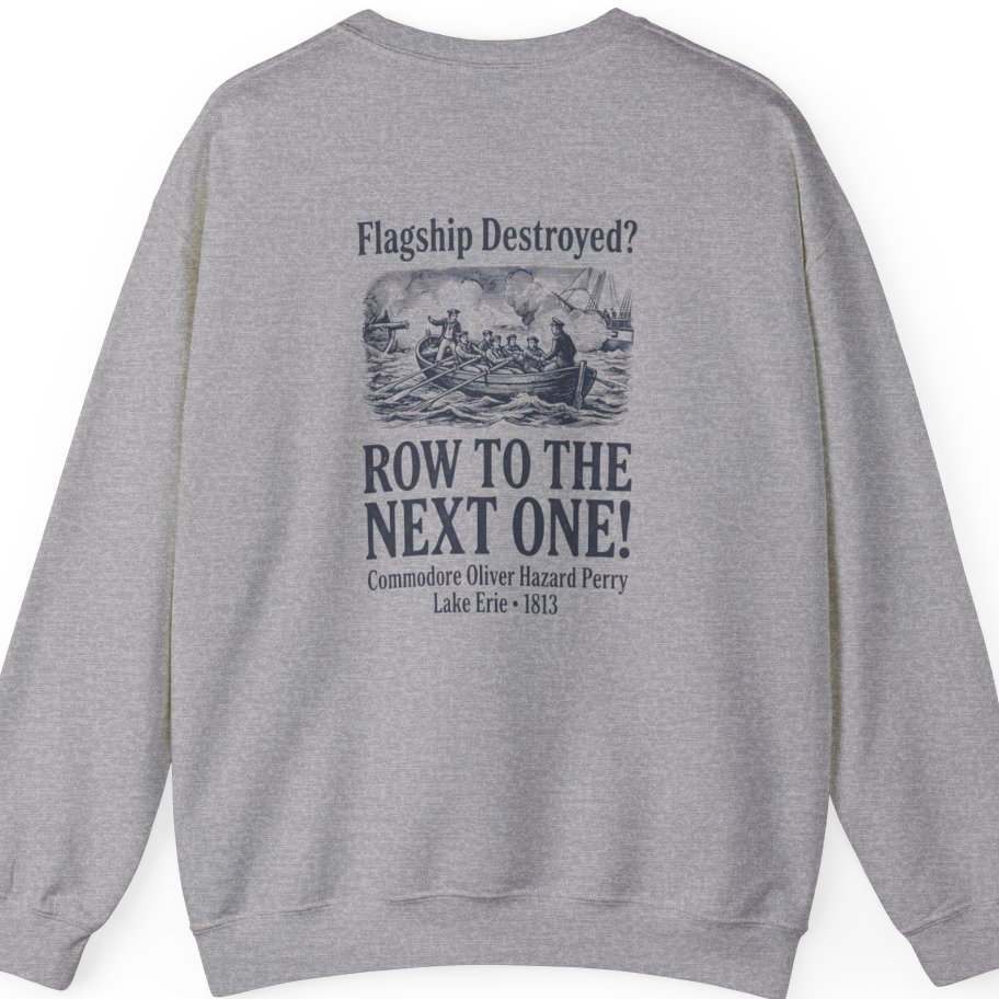 Row To The Next Ship Back Print Sweatshirt - Sport Grey back