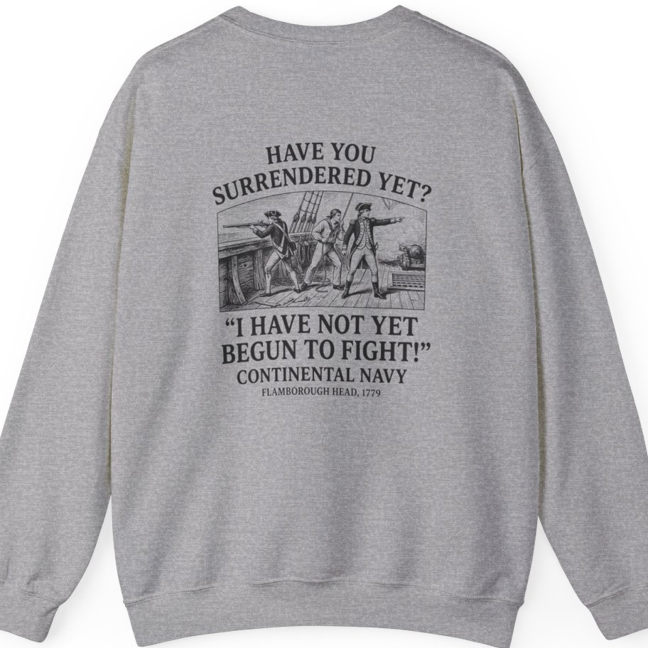 Not Yet Begun To Fight Back Print Sweatshirt - Sport Grey back