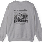 Out of Ammunition Fix Bayonets Back Print Sweatshirt - Sport Grey back