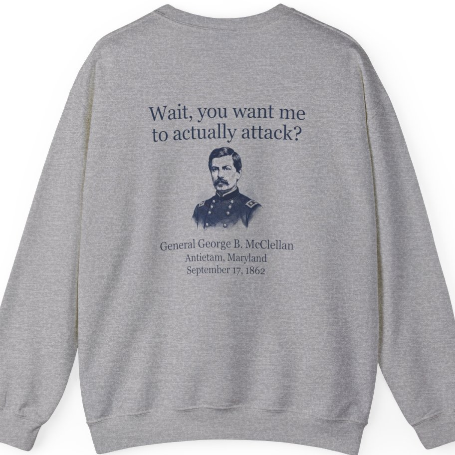 Mcclellan Antietam Attack Back Print Sweatshirt - Sport Grey back