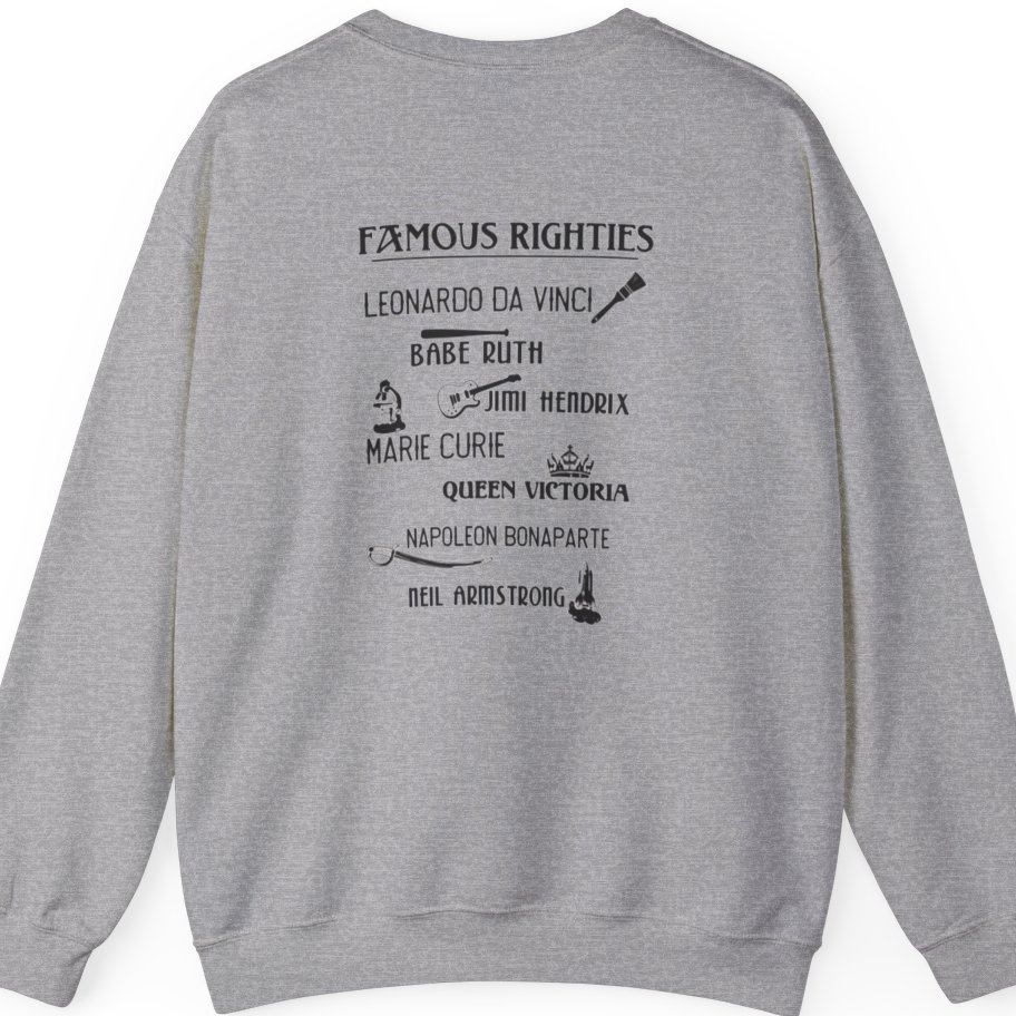 Famous Righties Back Print Sweatshirt - Sport Grey back