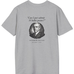 Woodrow Wilson Fourteen Points Procrastination Back Print T-Shirt - Sport Grey back