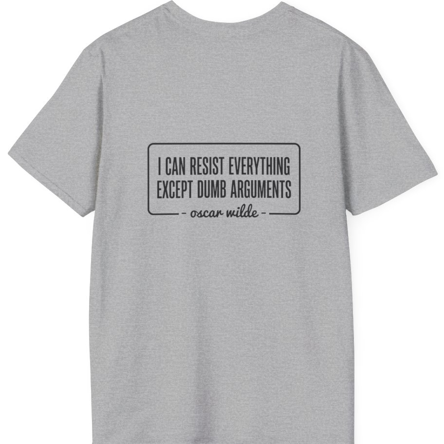 Oscar Wilde Quote Back Print T-Shirt - Sport Grey back
