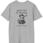 Galileo And Yet It Moves Back Print T-Shirt - Sport Grey back
