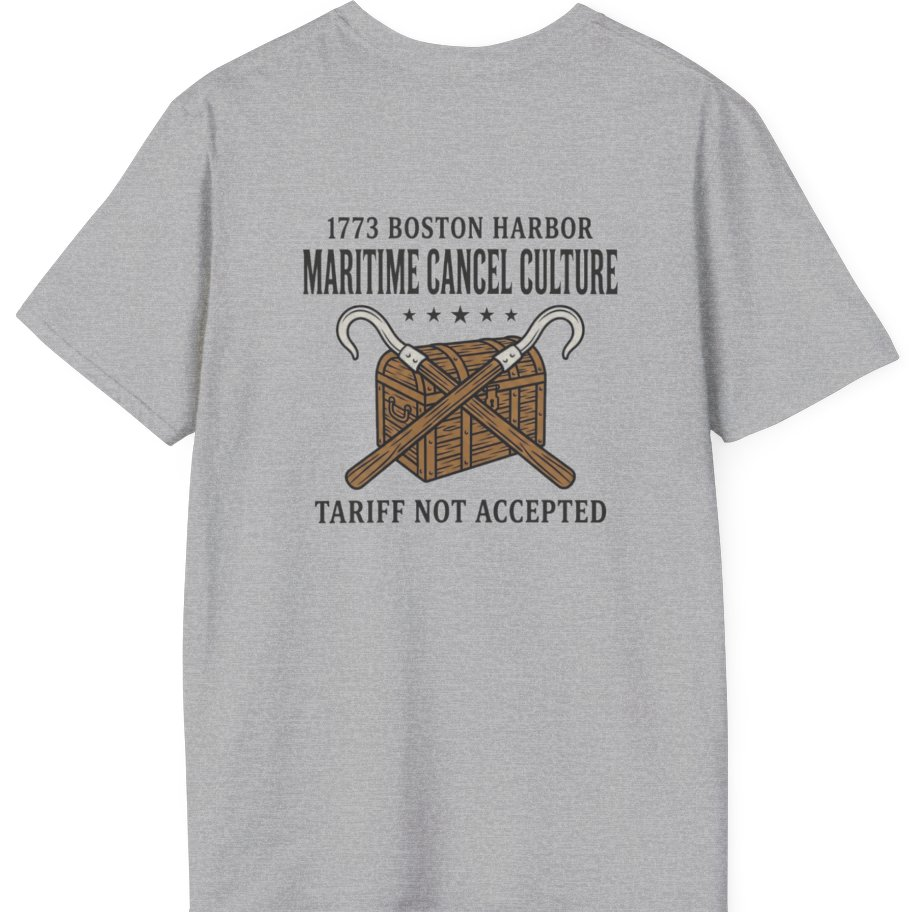 Maritime Cancel Culture Back Print T-Shirt - Sport Grey back