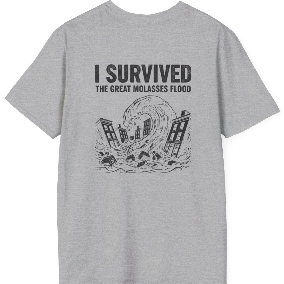 Great Molasses Flood Back Print T-Shirt - Sport Grey back