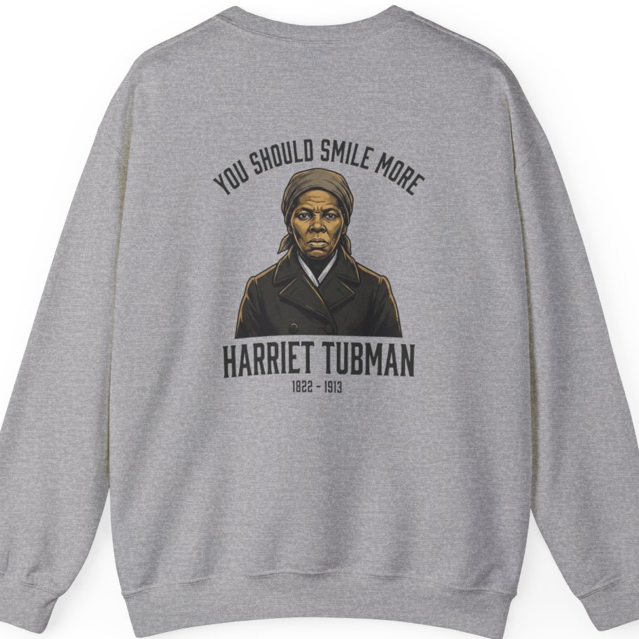 You Should Smile More Harriet Back Print Sweatshirt - Sport Grey back