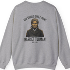 You Should Smile More Harriet Back Print Sweatshirt - Sport Grey back